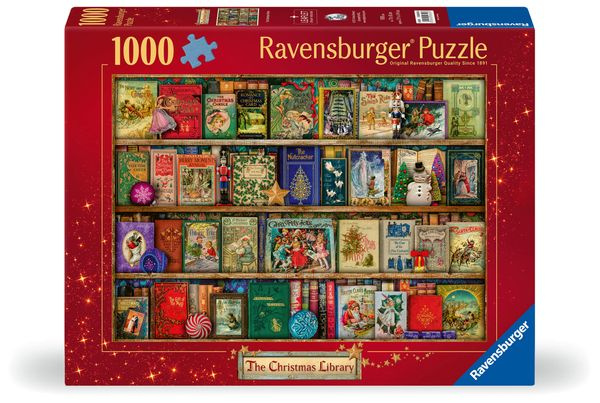 Ravensburger Puzzle The Christmas Library 1000p (12000324) in the group Sport, leisure & Hobby / Hobby / Puzzle at TP E-commerce Nordic AB (D01728)