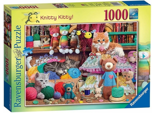 Ravensburger Puzzle - Knitty Kitty, 1000 pieces (12000102) in the group Sport, leisure & Hobby / Hobby / Puzzle at TP E-commerce Nordic AB (D01742)