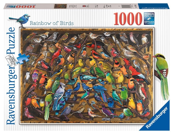 Ravensburger Puzzle - Rainbow of Birds, 1000 pieces (12000281) in the group Sport, leisure & Hobby / Hobby / Puzzle at TP E-commerce Nordic AB (D01744)