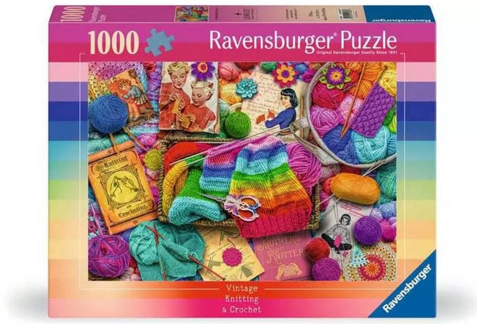 Ravensburger Puzzle - Vintage Knitting & Crochet 1000p (12001080) in the group Sport, leisure & Hobby / Hobby / Puzzle at TP E-commerce Nordic AB (D01750)