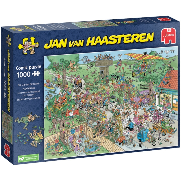 Jan van Haasteren Big Garden Birdwatch (1000 pieces) (JUM00340) in the group Sport, leisure & Hobby / Hobby / Puzzle at TP E-commerce Nordic AB (D02049)