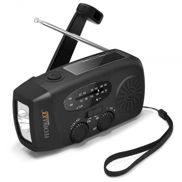 Technaxx Hand Crank & Solar Radio - TX-238 in the group HOME ELECTRONICS / Audio & Picture / Home cinema, Hifi & Portable / Radio & Alarm clocks / Radio at TP E-commerce Nordic AB (D02155)