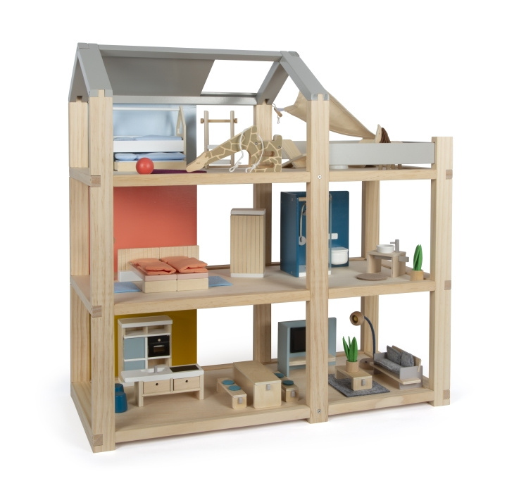 Small Foot Natural Dollhouse with Furniture - (I-SF12541) in the group TOYS, KIDS & BABY PRODUCTS / Toys / Little home & Role play at TP E-commerce Nordic AB (D02363)