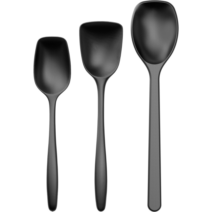 Rosti NEW Classic kitchen spoons, Set of 3 - Carbon Black in the group HOME, HOUSEHOLD & GARDEN / Kitchen utensils / Other kitchen tools at TP E-commerce Nordic AB (D02379)