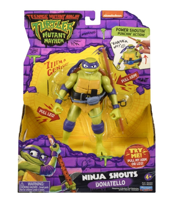 Teenage Mutant Ninja Turtles Turtles Mutant Mayhem - Power Sounds 14cm - Donatello in the group TOYS, KIDS & BABY PRODUCTS / Toys / Figures, Miniatures & accessories at TP E-commerce Nordic AB (D02528)