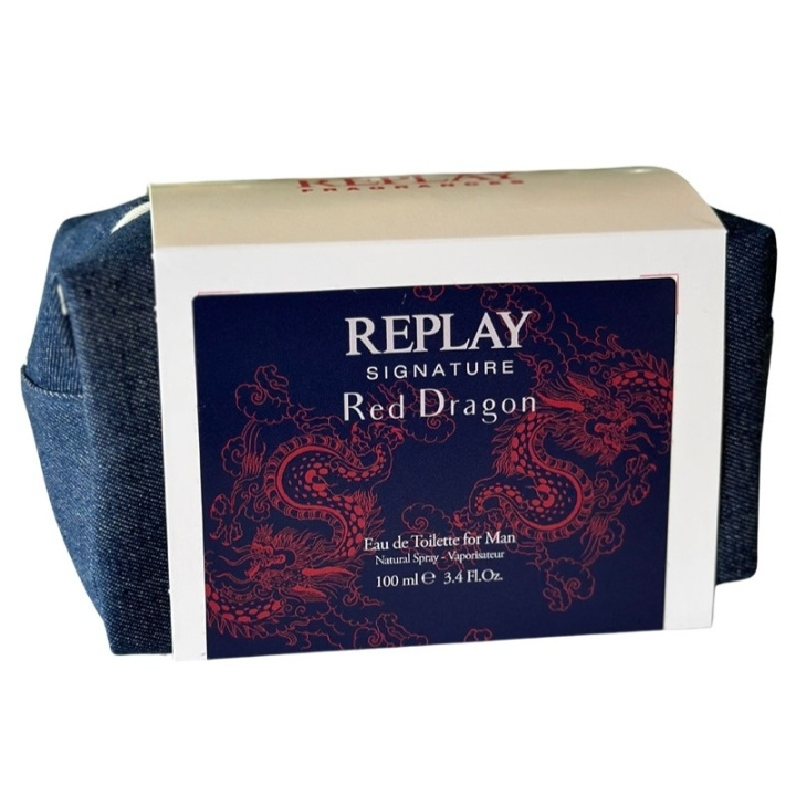 Replay Giftset Replay Signature Red Dragon Man Edt 100ml + Pochette in the group BEAUTY & HEALTH / Gift sets / Gift sets for him at TP E-commerce Nordic AB (D03063)