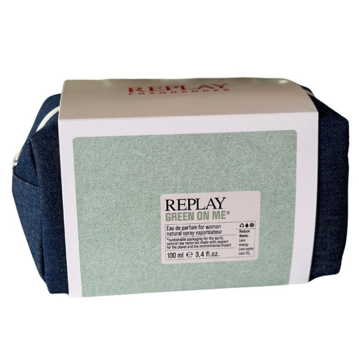 Replay Giftset Replay Green On Me Woman Edp 100ml + Pochette in the group BEAUTY & HEALTH / Gift sets / Gift sets for her at TP E-commerce Nordic AB (D03073)