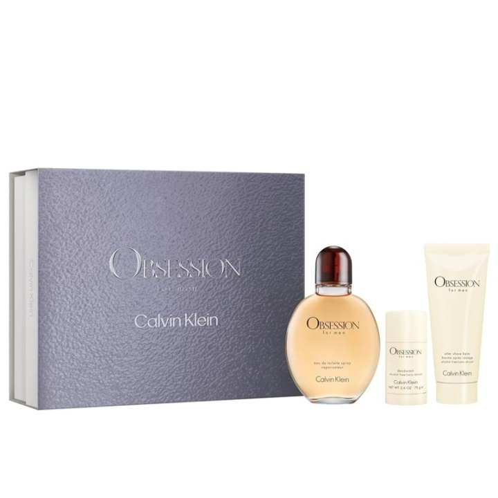 Calvin Klein Giftset Calvin Klein Obsession for Men Edt 125ml + Aftershave Balm 100ml + Deostick 75g in the group BEAUTY & HEALTH / Gift sets / Gift sets for him at TP E-commerce Nordic AB (D03097)