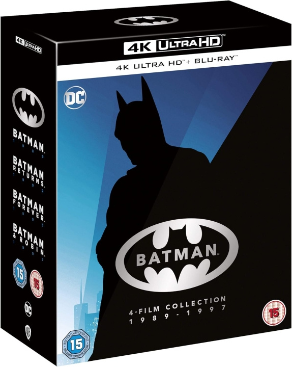 BATMAN (1989-1997) Batman / Returns / Forever / Batman and Robin (4 Films) 4K Ultra HD + Blu-Ray in the group HOME ELECTRONICS / Audio & Picture / TV & Accessories / Movies / Blu-ray at TP E-commerce Nordic AB (D03452)