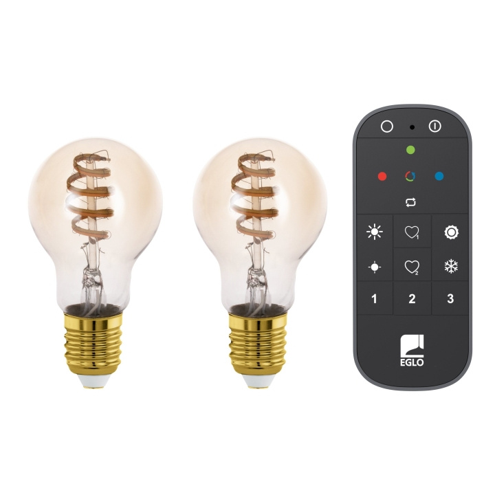 Eglo Set of 2x E27 A60 amber, remote control - TW - Zigbee, Bluetooth in the group HOME, HOUSEHOLD & GARDEN / Smart home / Smart Lights at TP E-commerce Nordic AB (D03997)