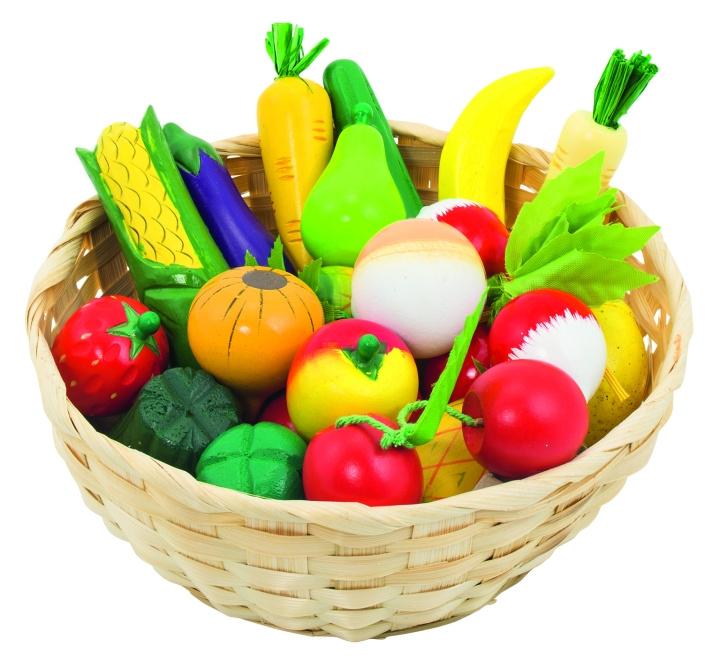 Goki Fruit and vegetables in basket in the group TOYS, KIDS & BABY PRODUCTS / Toys / Play set at TP E-commerce Nordic AB (D04179)