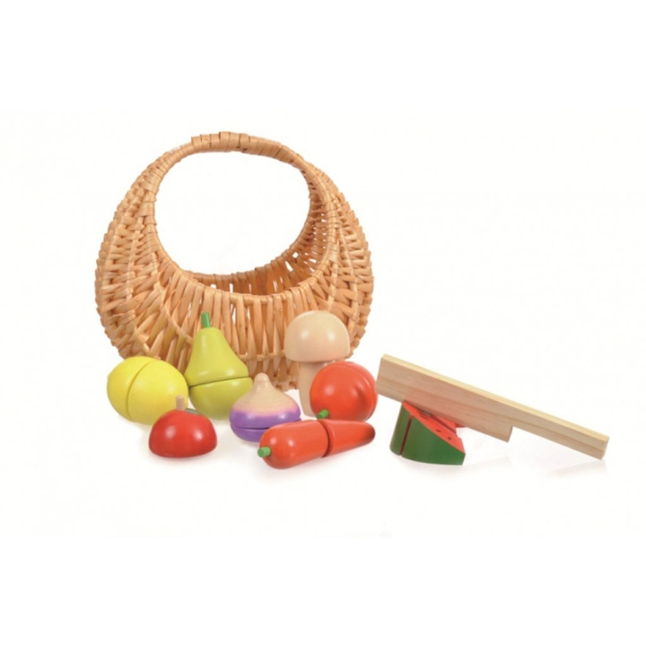 Egmont Toys Wooden Fruit and Vegetable Set in a Basket - (511062) in the group TOYS, KIDS & BABY PRODUCTS / Toys / Play set at TP E-commerce Nordic AB (D04339)