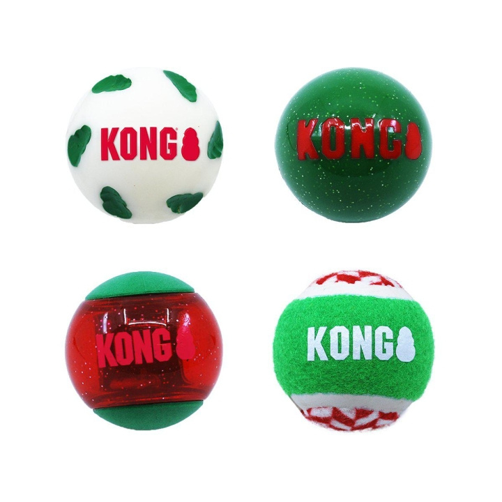 Kong Holiday Occasions Balls 4-Pack M 25X7X7Cm in the group HOME, HOUSEHOLD & GARDEN / Pet Accessories / Dog at TP E-commerce Nordic AB (D04465)