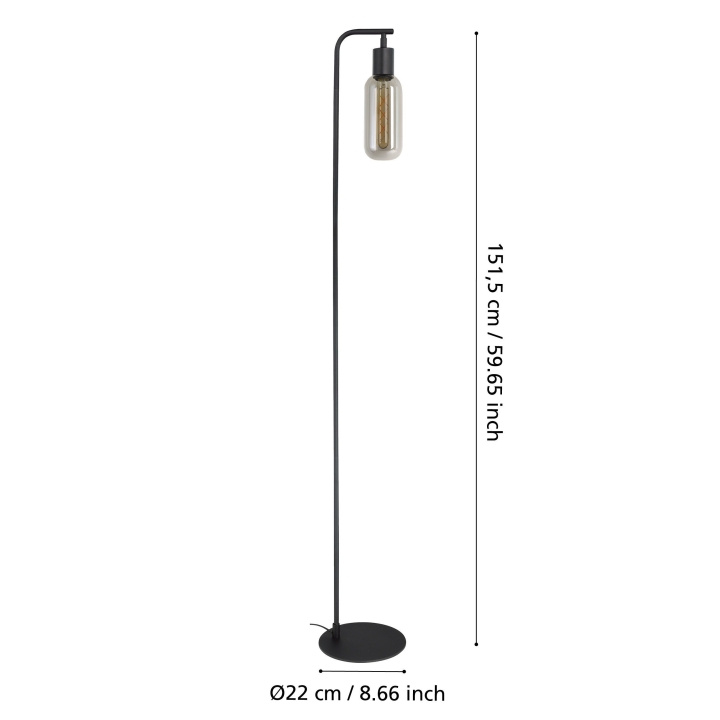 Eglo MAIONE floor lamp Black in the group HOME ELECTRONICS / Lighting / Floor standing lamps at TP E-commerce Nordic AB (D04515)