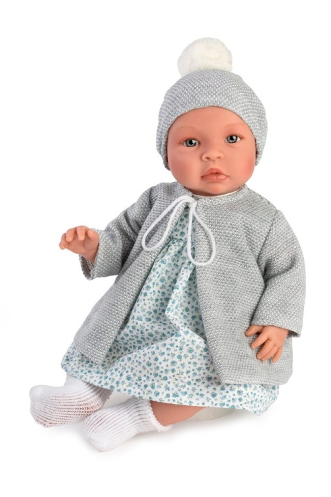 ASI Leonora baby doll in blue flowerprint dress and grey jacket in the group TOYS, KIDS & BABY PRODUCTS / Toys / Docks & Accessories at TP E-commerce Nordic AB (D04541)