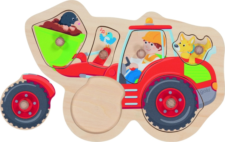 Goki Lift-out puzzle, wheel loader (57345) in the group TOYS, KIDS & BABY PRODUCTS / Toys / Kids puzzle at TP E-commerce Nordic AB (D04604)