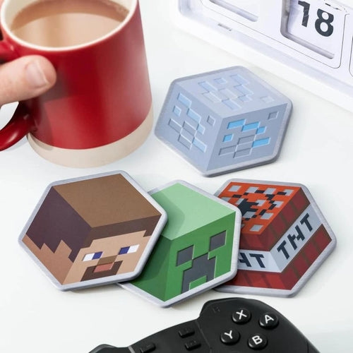 Paladone Minecraft Metal Coasters in the group COMPUTERS & PERIPHERALS / GAMING / Gaming accessories at TP E-commerce Nordic AB (D04612)