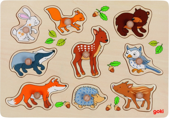 Goki Forest animals, lift-out puzzle (57387) in the group TOYS, KIDS & BABY PRODUCTS / Toys / Kids puzzle at TP E-commerce Nordic AB (D04632)