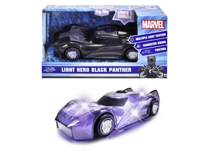 Dickie Toys Marvel Light Hero Black Panther 1:32 (203222004) in the group TOYS, KIDS & BABY PRODUCTS / Toys / Toy cars at TP E-commerce Nordic AB (D04878)