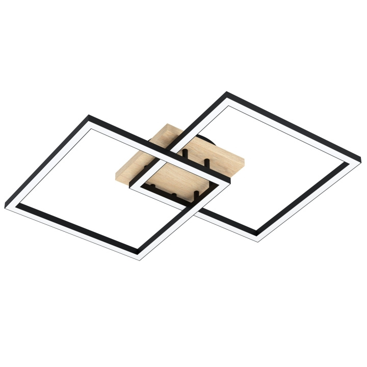 Eglo Lomaltas-Z ceiling lamp black and oak 49.5x77 - TW - Zigbee, Bluetooth in the group HOME ELECTRONICS / Lighting / Ceiling lights at TP E-commerce Nordic AB (D04967)