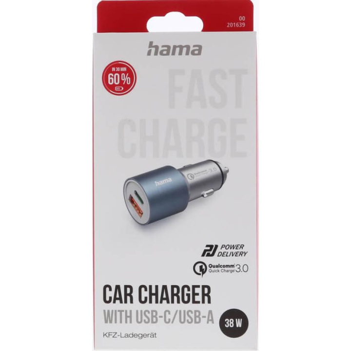 Hama Car Charger USB-C USB-A PD 38W Metal in the group SMARTPHONE & TABLETS / Chargers & Cables / Car chargers / Car chargers USB at TP E-commerce Nordic AB (D05319)