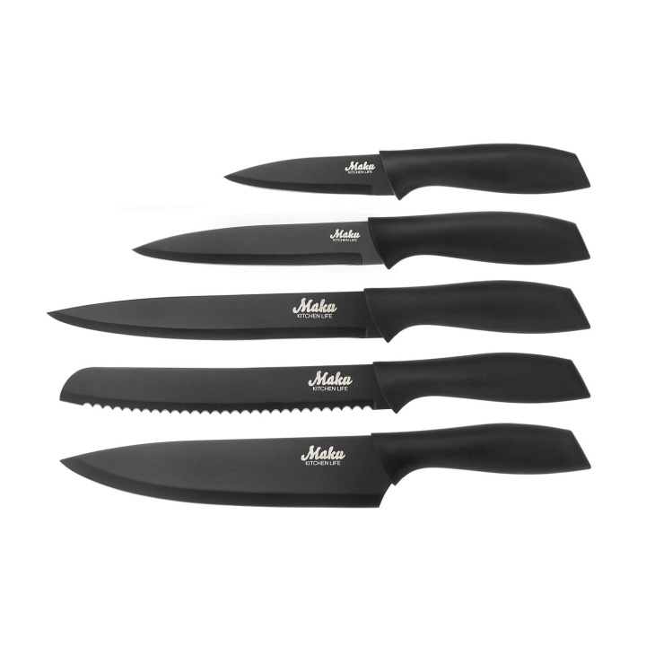 Maku Kitchen Knife Set 5 Pcs Black in the group HOME, HOUSEHOLD & GARDEN / Kitchen utensils / Kitchen knives & Knife sharpeners at TP E-commerce Nordic AB (D05391)