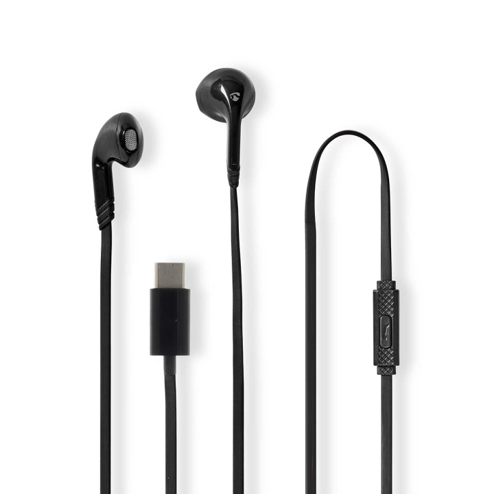 Nedis Wired Earphones | USB-C™ | Cable length: 1.20 m | Built-in microphone | Volume control | Black in the group HOME ELECTRONICS / Audio & Picture / Headphones & Accessories / Headphones at TP E-commerce Nordic AB (D05476)