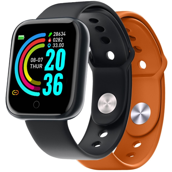 Celly Trainerbeat Smartwatch med två armband Svart + Orange in the group Sport, leisure & Hobby / Smartwatch & Activity trackers / Smartwatches at TP E-commerce Nordic AB (D05521)