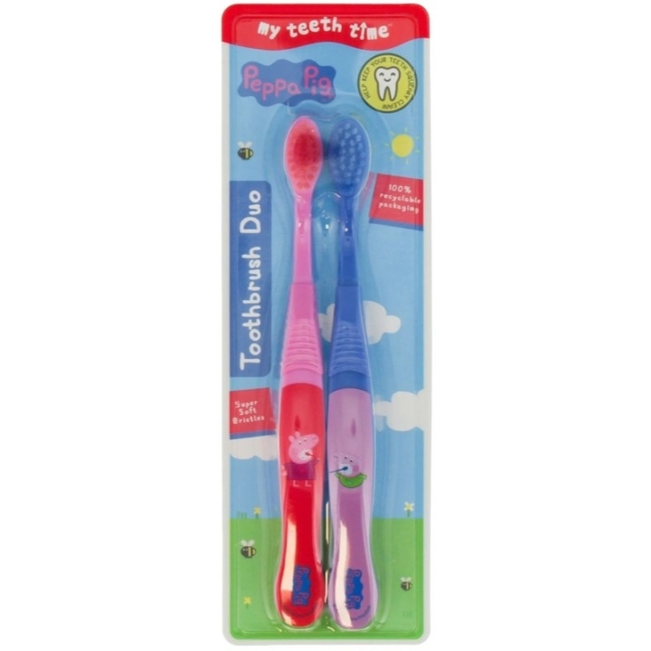 Peppa Pig Toothbrush Duo Super Soft in the group BEAUTY & HEALTH / Oral care / Accessories for electric toothbrushes at TP E-commerce Nordic AB (D05597)