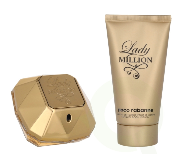 Paco Rabanne Lady Million Giftset 125 ml Edp Spray 50ml/Body Lotion 75ml in the group BEAUTY & HEALTH / Gift sets / Gift sets for her at TP E-commerce Nordic AB (D05707)