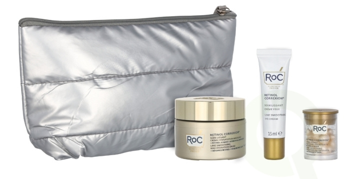 ROC Retinol Correxion Line Black Friday Set 68.5 ml Retinol Correxion Line smoothing Night Serum Capsules - 3.5ml, Retinol Correxion Line smoothing Eye Cream 15ml, Retinol Correxion Line Smoothing Max Hydration Cream 50ml in the group BEAUTY & HEALTH / Gift sets / Gift sets for her at TP E-commerce Nordic AB (D06090)