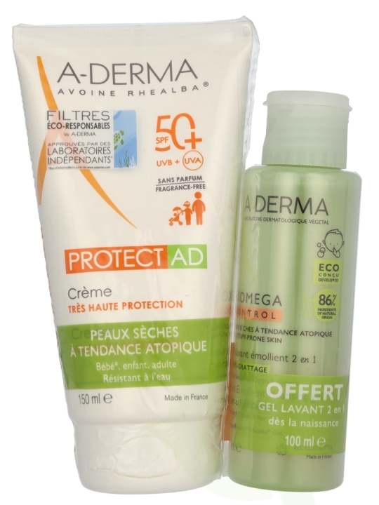 A-Derma Protect AD Cream SPF50+ Set 250 ml Cream 100ml/Gel 150ml in the group BEAUTY & HEALTH / Skin care / Tanning / Sunscreen at TP E-commerce Nordic AB (D06125)