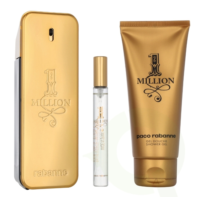 Paco Rabanne 1 Million Giftset 210 ml Edt Spray 100ml/Shower Gel 100ml/Travel Spray 10ml in the group BEAUTY & HEALTH / Fragrance & Perfume / Perfumes / Perfume for him at TP E-commerce Nordic AB (D06183)