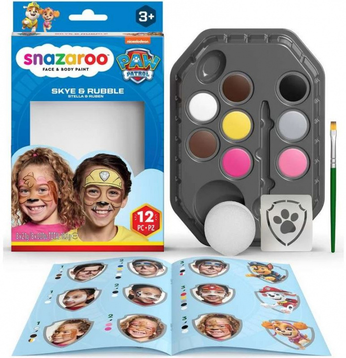 Snazaroo Paw Patrol - Make-up Colorset - Sky & Rubble (791108) in the group TOYS, KIDS & BABY PRODUCTS / Toys / Masquerade costumes at TP E-commerce Nordic AB (D06430)