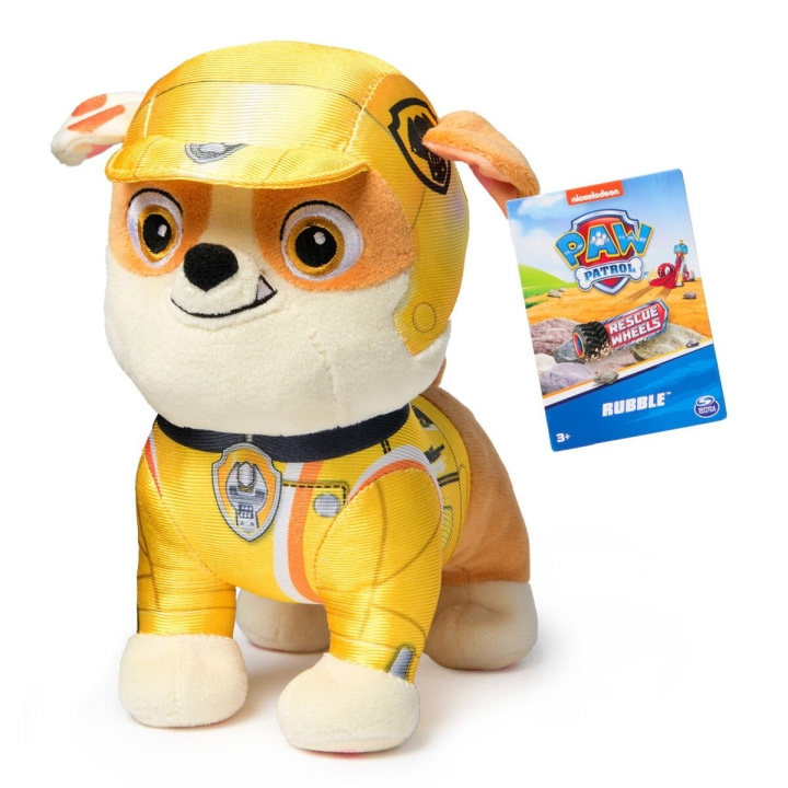 Paw Patrol Rescue Wheels - Basic Plush - Rubble (19cm) in the group TOYS, KIDS & BABY PRODUCTS / Baby toys / stuffed animals at TP E-commerce Nordic AB (D06543)