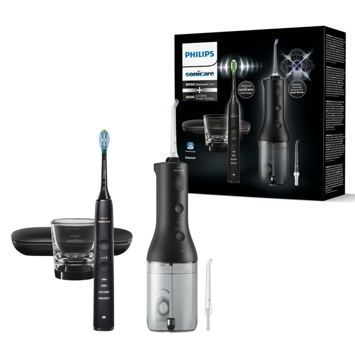 Philips Black Cordless Power Flosser DiamondClean 9000 (HX3886/43) in the group BEAUTY & HEALTH / Oral care / Electric toothbrushes at TP E-commerce Nordic AB (D06616)