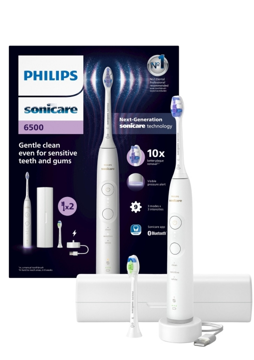 Philips Sonicare White Electric Toothbrush Series 6500 HX7410/02 in the group BEAUTY & HEALTH / Oral care / Electric toothbrushes at TP E-commerce Nordic AB (D06623)