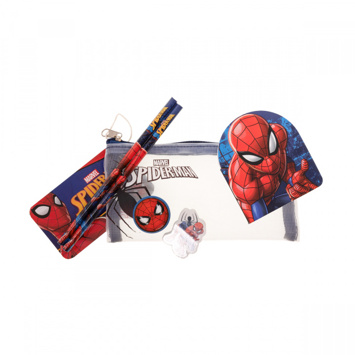 STOR Kids Licensing - Filled mesh pencil pouch w/stationery - Spiderman (017808156) in the group Sport, leisure & Hobby / Hobby / Paint & Draw / Pencils, crayons & ink at TP E-commerce Nordic AB (D06644)