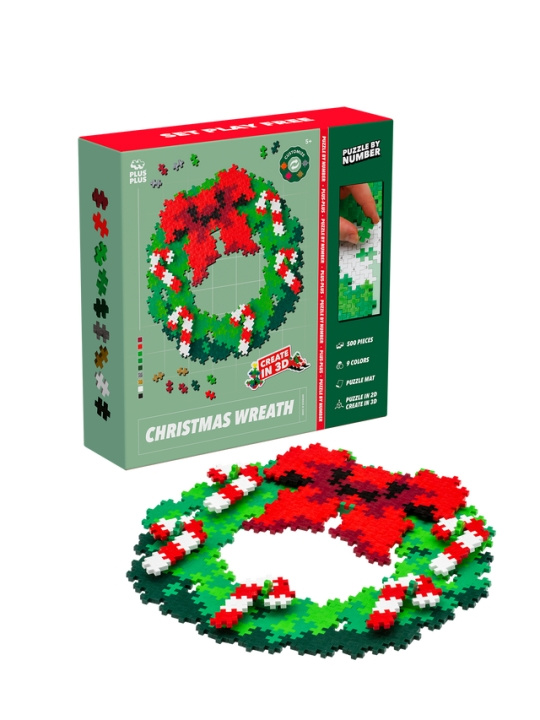 Plus Plus Puzzle by Number - Christmas wreath in the group TOYS, KIDS & BABY PRODUCTS / Toys / Building toys / Toy blocks at TP E-commerce Nordic AB (D06667)