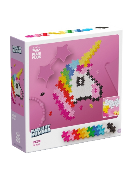 Plus Plus Puzzle By Number Unicorn 250pcs - (3929) in the group TOYS, KIDS & BABY PRODUCTS / Toys / Building toys / Toy blocks at TP E-commerce Nordic AB (D06751)