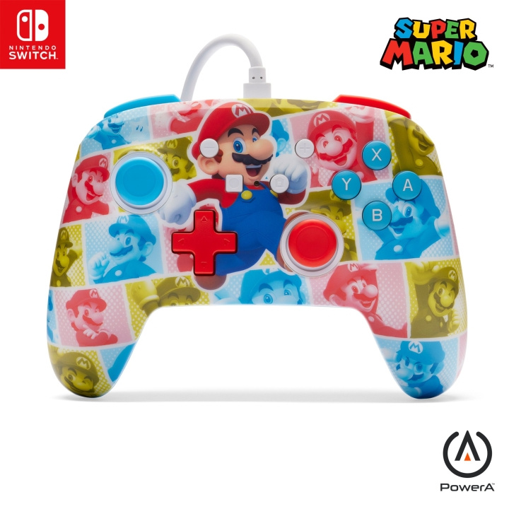 PowerA Enhanced Wired Controller - Mario Hero Reel (Nintendo Switch) in the group HOME ELECTRONICS / Game consoles & Accessories / Nintendo Switch / Accessories at TP E-commerce Nordic AB (D06984)