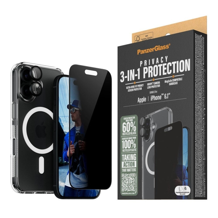 PanzerGlass iPhone 16 6.1\'\' 3-in-1 Privacy Protect Bundle in the group SMARTPHONE & TABLETS / Phone cases / Apple / iPhone 16 at TP E-commerce Nordic AB (D07017)