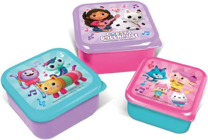 STOR 3 Pcs. Snack Boxes Set - Gabby\'s Dollhouse in the group HOME, HOUSEHOLD & GARDEN / Kitchen utensils / Lunch boxes & Food containers at TP E-commerce Nordic AB (D07152)