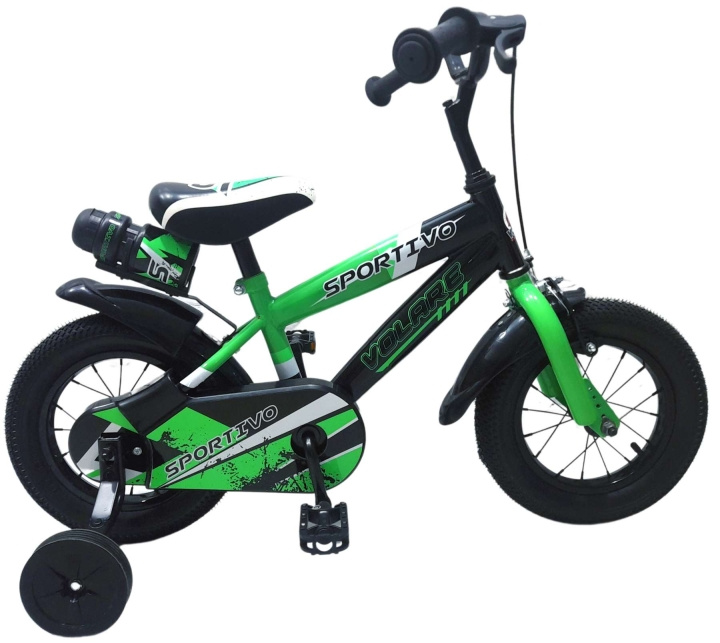 Volare Children\'s Bicycle 12 - Green/Black (31278) in the group TOYS, KIDS & BABY PRODUCTS / Outdoor toys / Bicycles & Scooters at TP E-commerce Nordic AB (D07193)