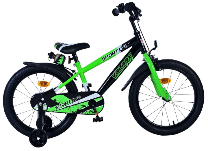 Volare Children\'s Bicycle 18 - Green/Black (31878) in the group TOYS, KIDS & BABY PRODUCTS / Outdoor toys / Bicycles & Scooters at TP E-commerce Nordic AB (D07228)