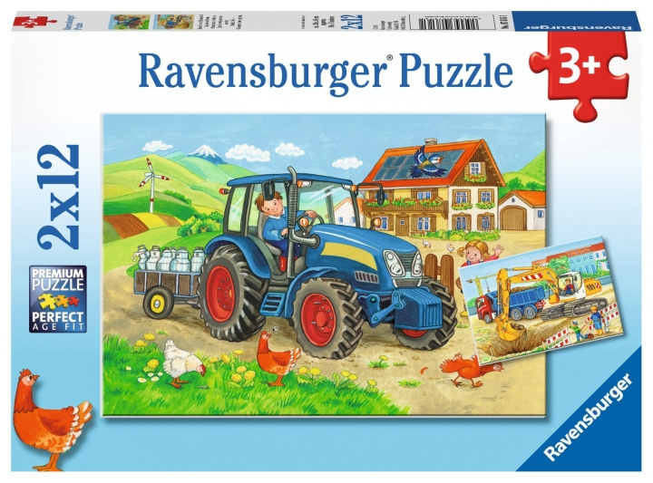 Ravensburger Hard At Work 2x12p - 07616 in the group TOYS, KIDS & BABY PRODUCTS / Toys / Kids puzzle at TP E-commerce Nordic AB (D07272)