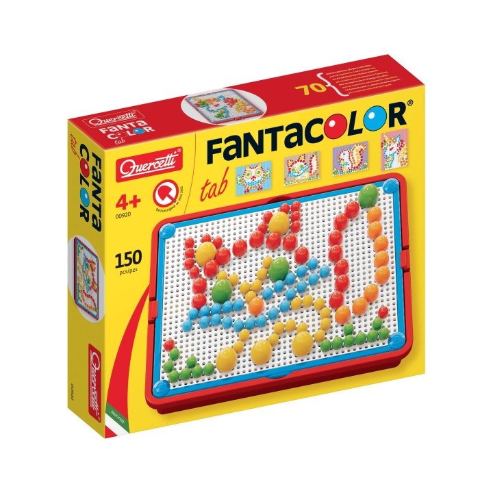 Quercetti FantaColor Tab (150 pcs) - (QU-0920) in the group Sport, leisure & Hobby / Hobby / Beads / Bead pegboards & Beads at TP E-commerce Nordic AB (D07364)