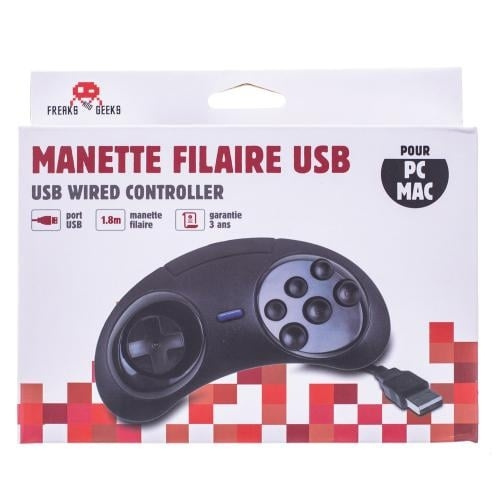 Trade Invaders 6-button USB Controller MEGADRIVE shape for PC/MAC in the group HOME ELECTRONICS / Game consoles & Accessories / SEGA at TP E-commerce Nordic AB (D07496)