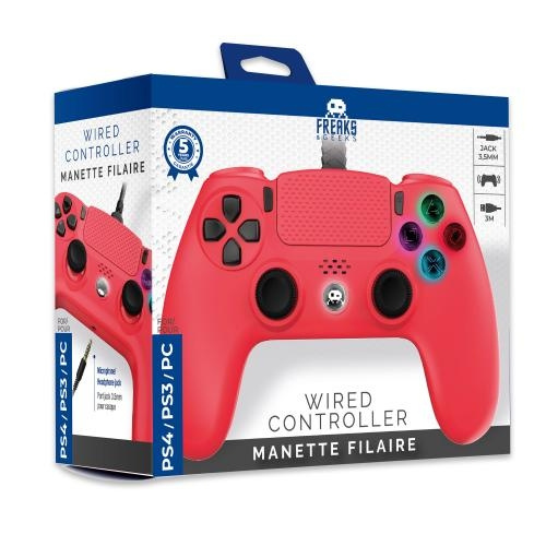 Trade Invaders Wired Controller for PS4 with 3M Cable - Red in the group HOME ELECTRONICS / Game consoles & Accessories / Sony PlayStation 4 at TP E-commerce Nordic AB (D07503)