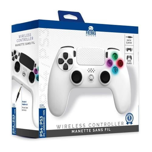 Trade Invaders Wireless Controller for PS4 with 3,5mm jack slot - LED - White in the group HOME ELECTRONICS / Game consoles & Accessories / Sony PlayStation 4 at TP E-commerce Nordic AB (D07505)